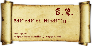 Bánáti Mihály névjegykártya